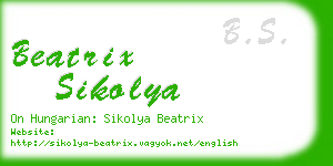 beatrix sikolya business card